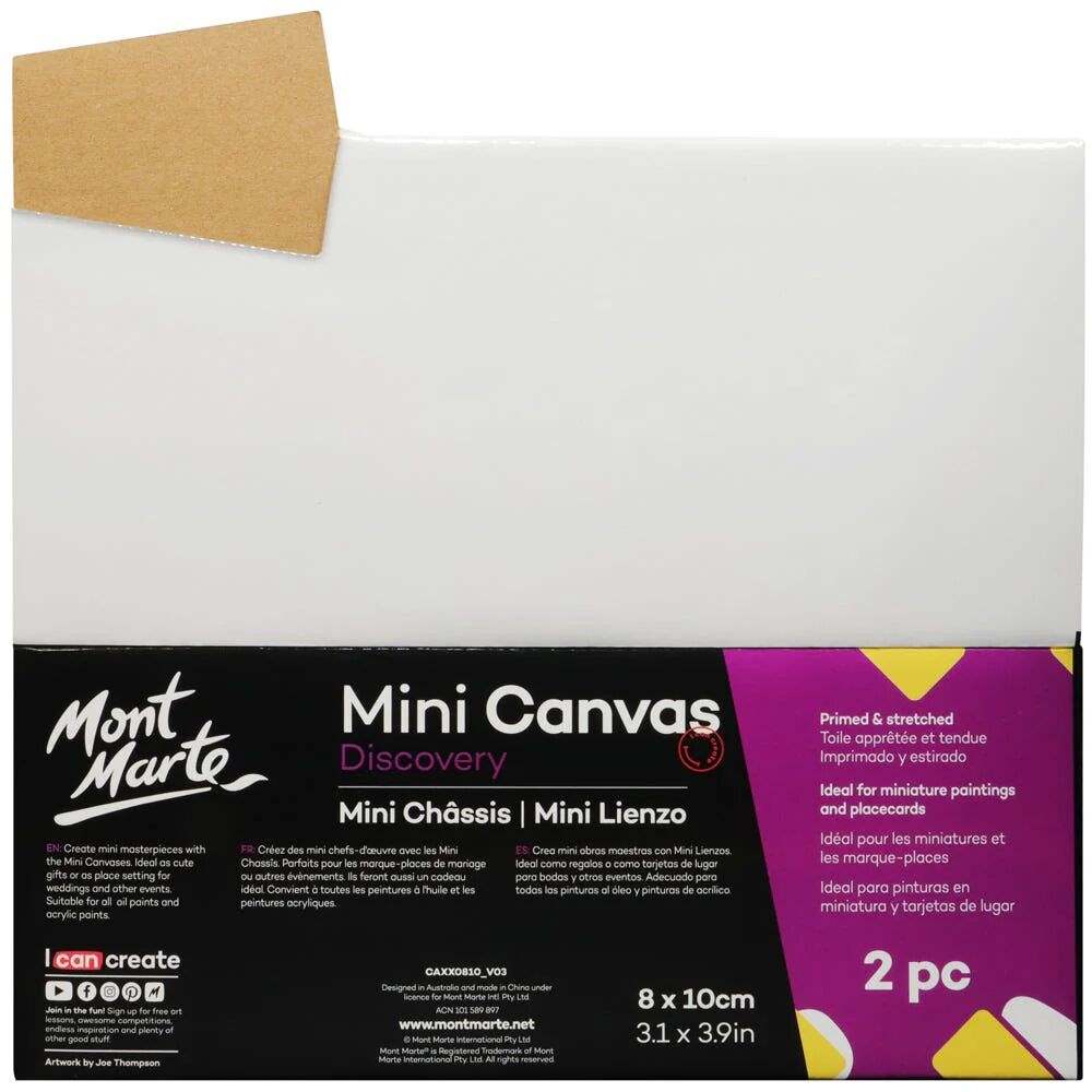 Mont Marte Discovery Mini Leinwand 8 x 10 cm, 2er Set - SETL