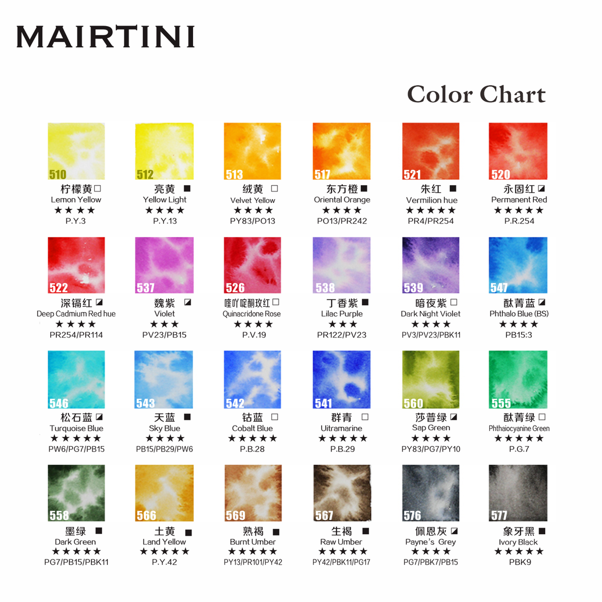 Mairtini Academy Aquarell-Set in halben Näpfchen, 24 Farben (Ovaler Premium Metallkasten) - SETL