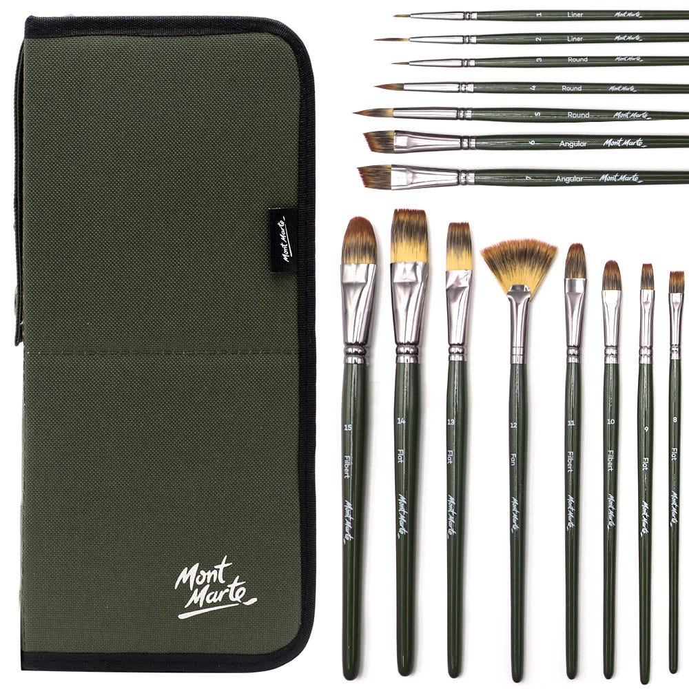 Mont Marte Reise Pinselset mit Staffelei-Etui - SETL