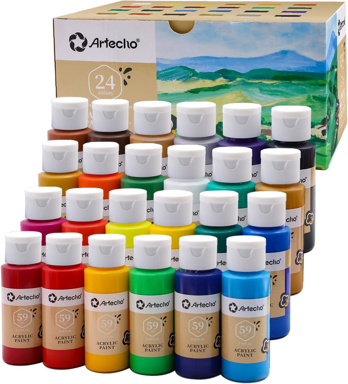 Artecho Acrylfarben Set - 18/24/48 ×59ml in Flaschen - SETL