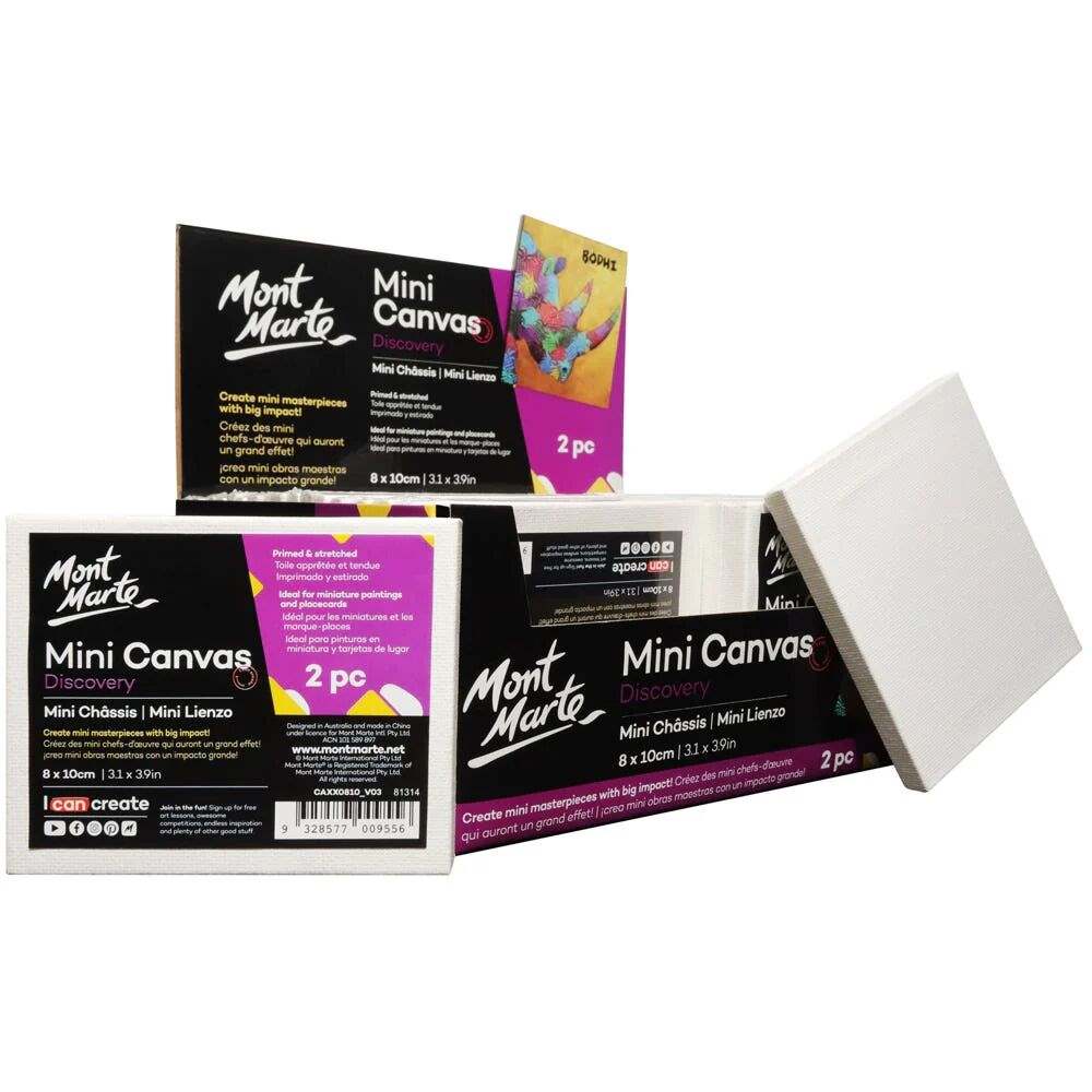 Mont Marte Discovery Mini Leinwand 8 x 10 cm, 2er Set - SETL