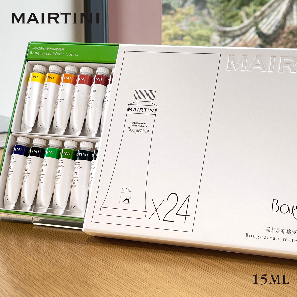 Mairtini Bouguereau Künstler-Aquarellfarben-Set, 24 Farben, 8/15 ml - SETL