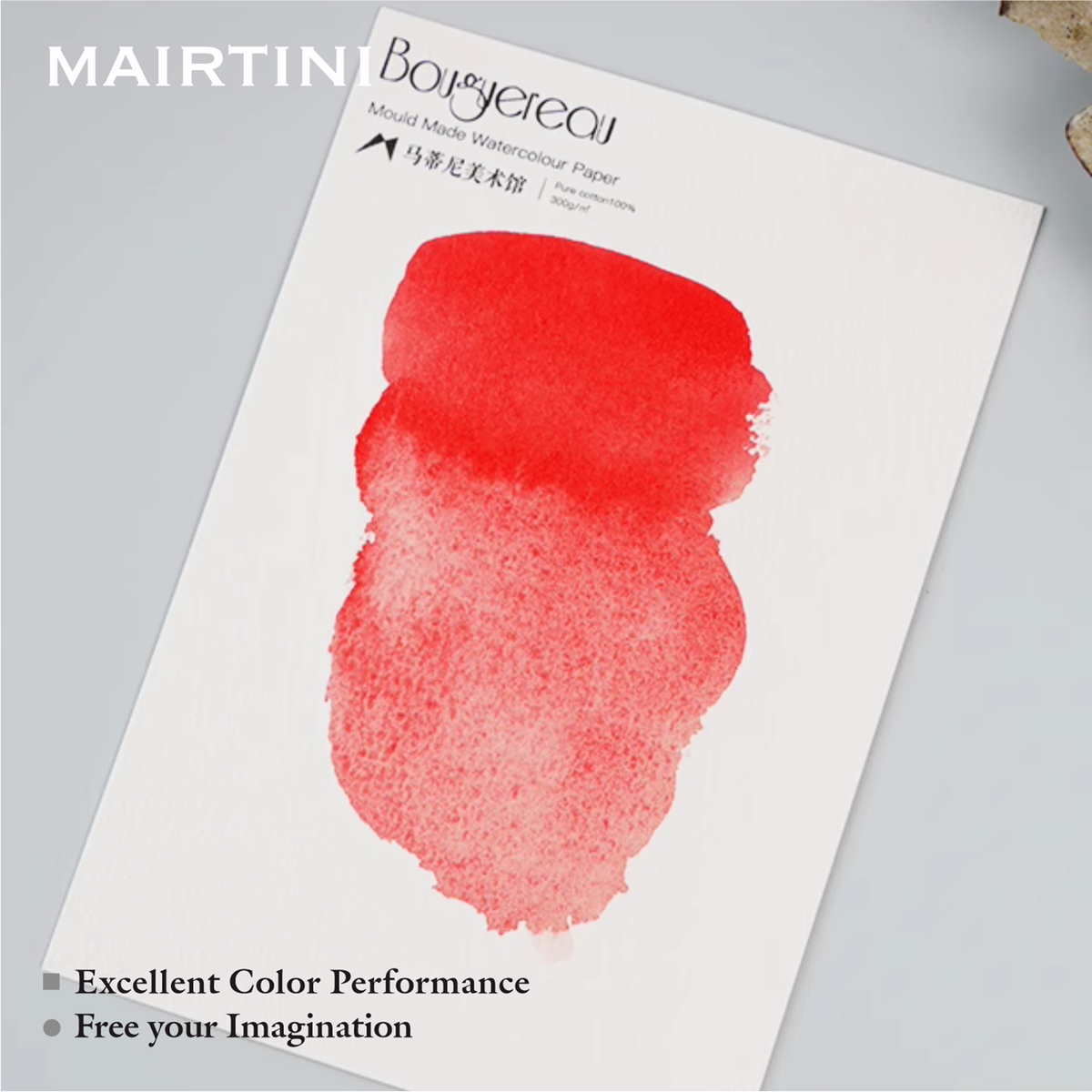 Mairtini Bouguereau Künstlerqualität Aquarellpapier, 200/300 g/m² Kaltgepresst, 100 % Baumwolle - SETL