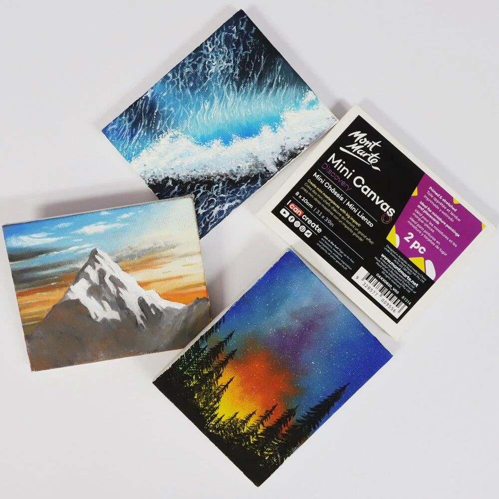 Mont Marte Discovery Mini Leinwand 8 x 10 cm, 2er Set - SETL