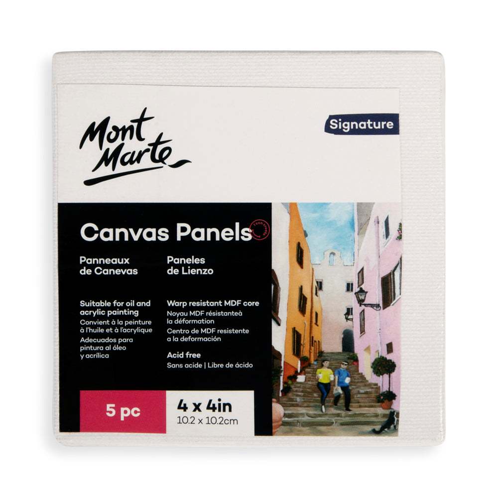 Mont Marte Leinwandplatten 10,2 x 10,2 cm, 5er Set - SETL