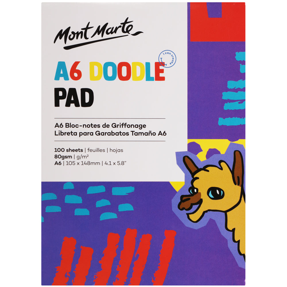Mont Marte Doodle Pad A6 – kompakter Zeichenblock mit 100 Blatt, 80 g/m² - SETL