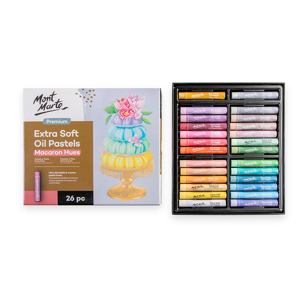 Mont Marte Ölpastellkreiden Set - Macaron - 26/39 extraweiche Farben - SETL