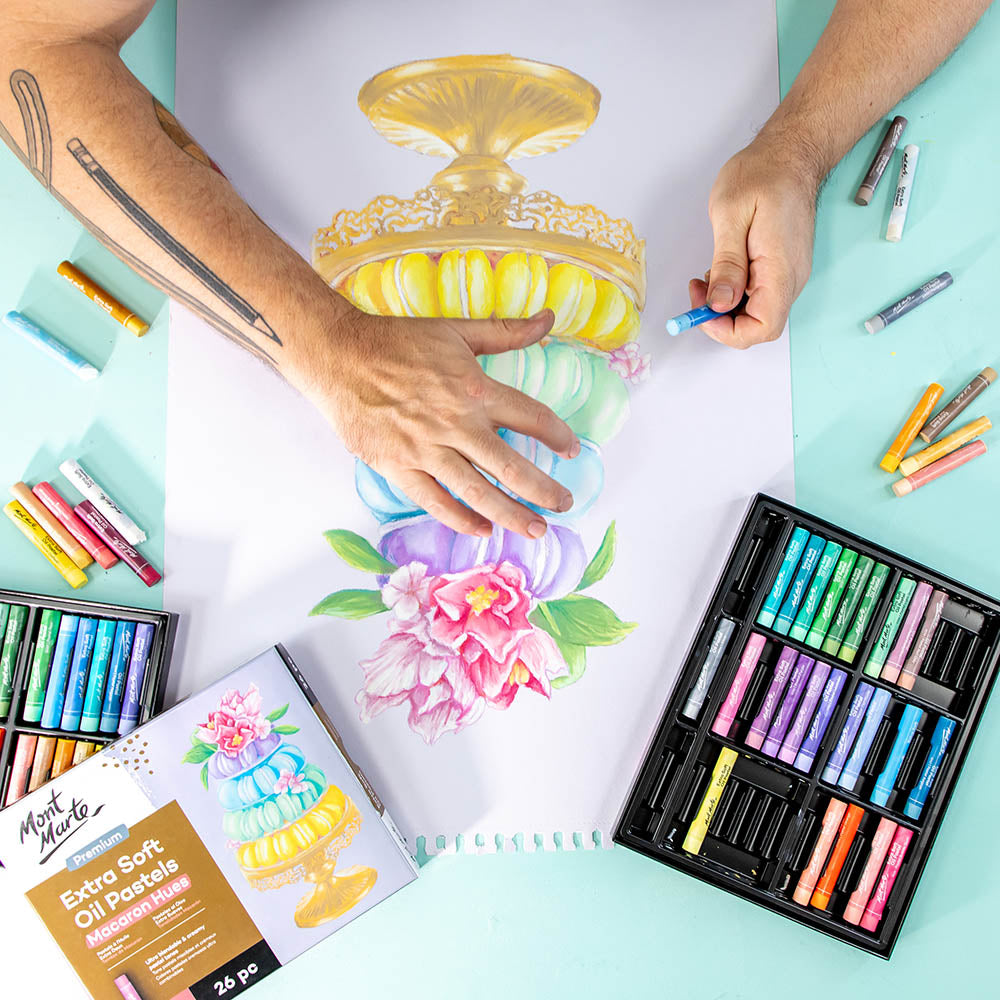 Mont Marte Ölpastellkreiden Set - Macaron - 26/39 extraweiche Farben - SETL
