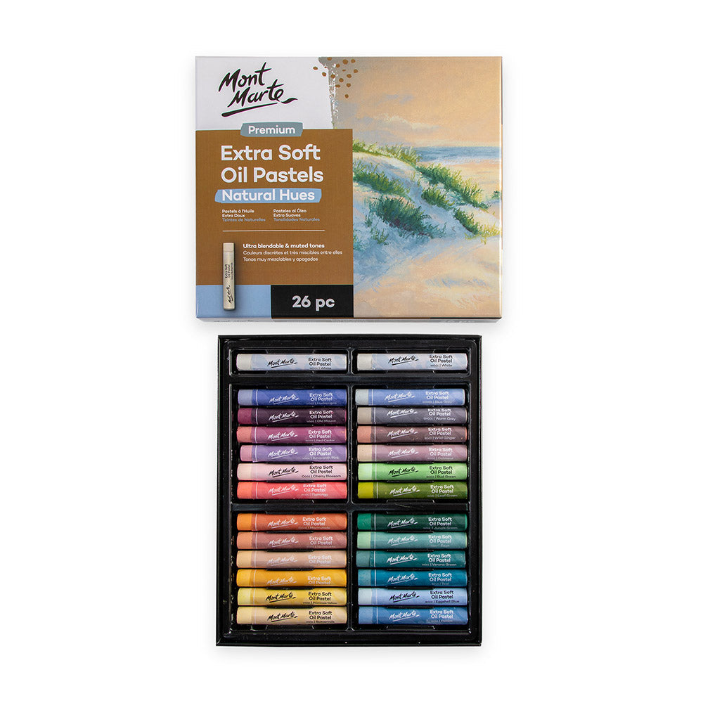 Mont Marte Ölpastellkreiden Set - Natural - 26 / 39 extraweiche Farben - SETL