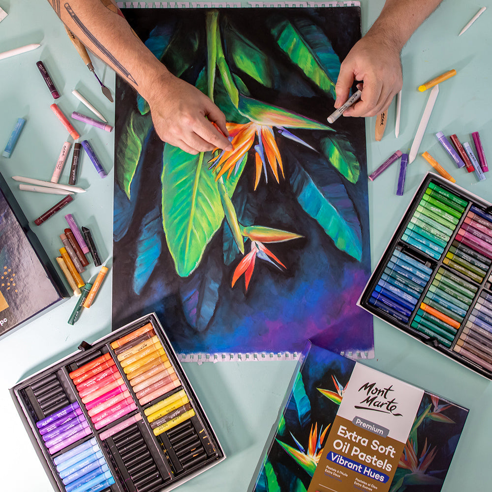 Mont Marte Ölpastellkreiden Set – Vibrant - 72 extraweiche Farben - SETL