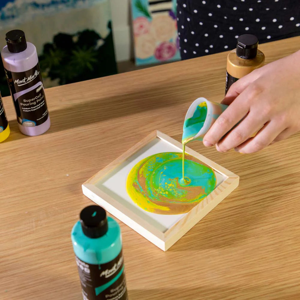 Mont Marte Premium Fluid Art Panel – Verzugsfreie Holztafel mit Rahmen für Pouring Kunst - SETL