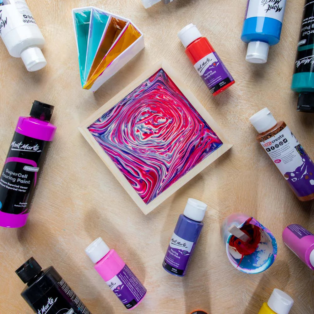 Mont Marte Premium Fluid Art Panel – Verzugsfreie Holztafel mit Rahmen für Pouring Kunst - SETL