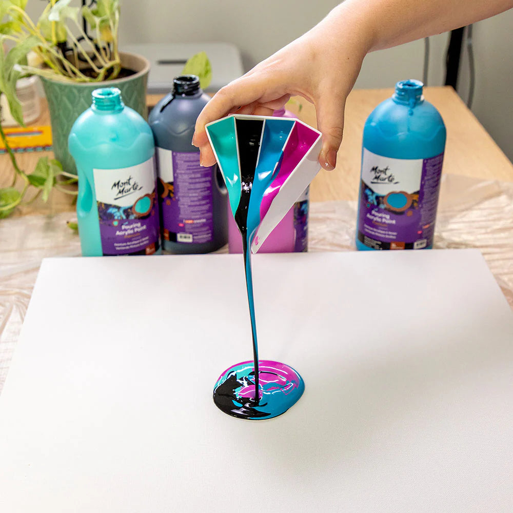 Mont Marte Pouring Acrylfarbe – 1 Liter (Schwarz, Weiß) - SETL