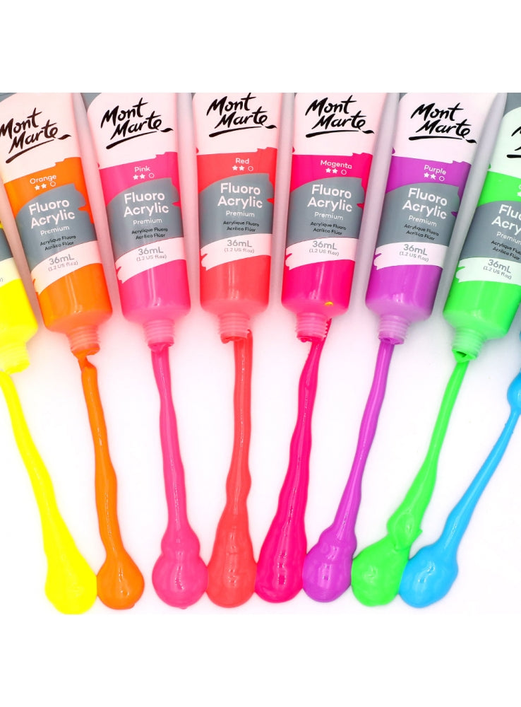 Mont Marte Acrylfarben Set Neon – 8x18ml in Tuben - SETL