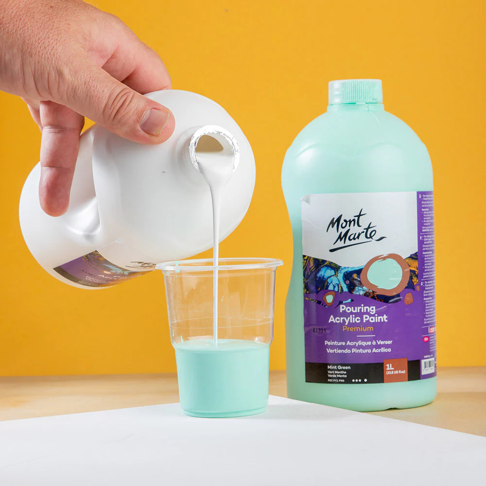 Mont Marte Pouring Acrylfarbe – 1 Liter (Schwarz, Weiß) - SETL