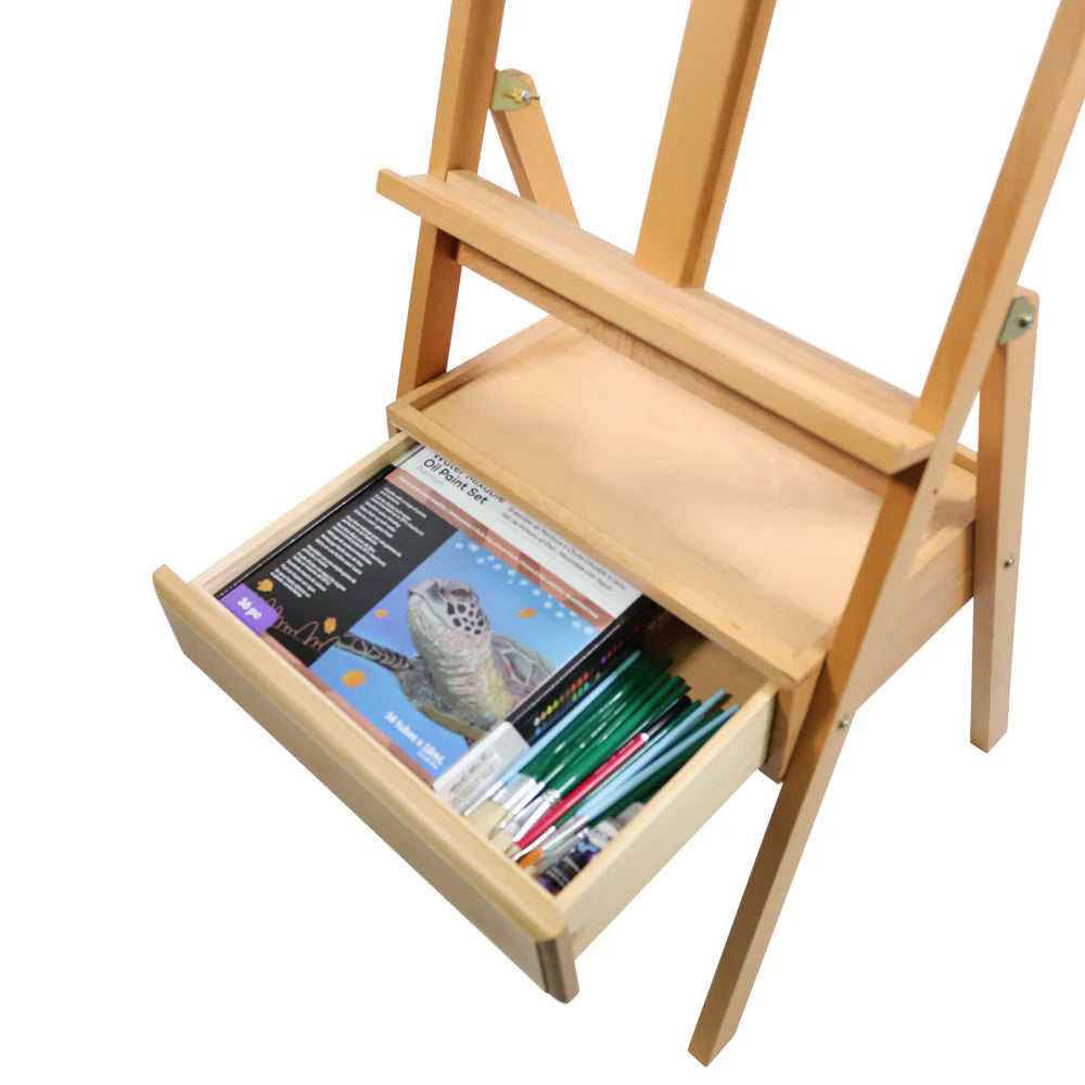 Mont Marte Signature Box Bodenstaffelei – aus Buchenholz - 192 cm hoch - mit Schublade - SETL