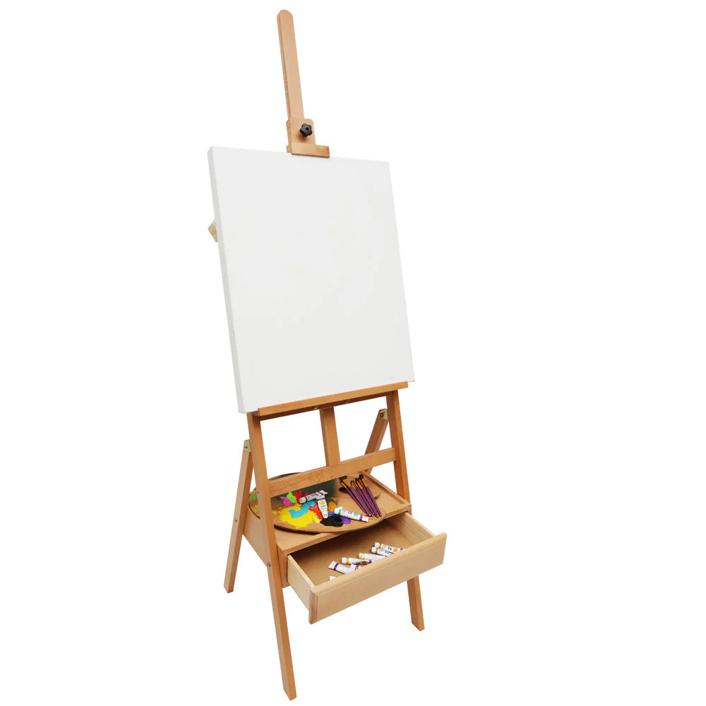 Mont Marte Signature Box Bodenstaffelei – aus Buchenholz - 192 cm hoch - mit Schublade - SETL