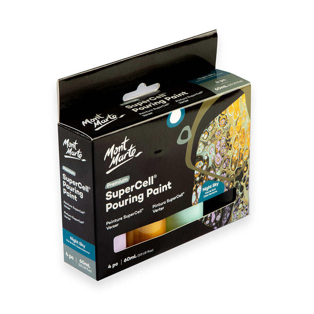 Mont Marte SuperCell® Pouring Set - Night Sky - 4x60ml in Flaschen - SETL