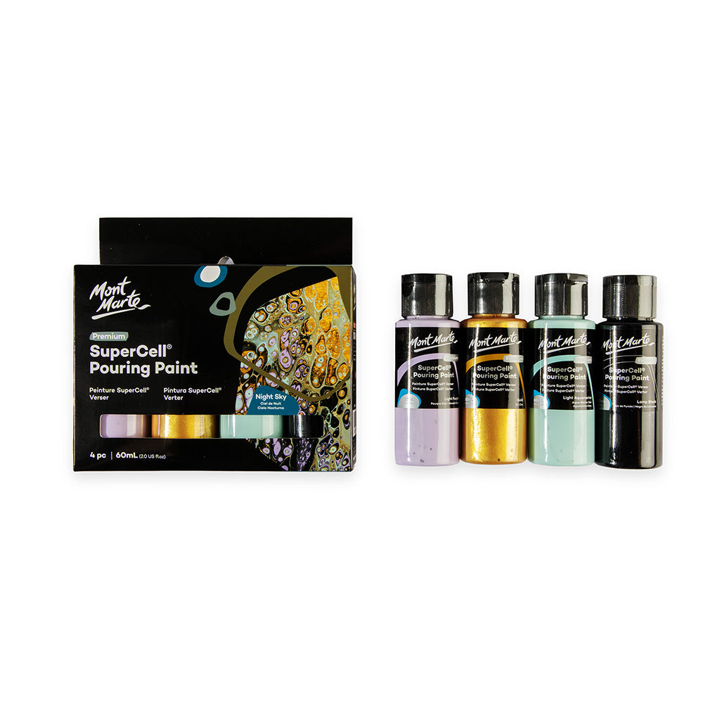 Mont Marte SuperCell® Pouring Set - Night Sky - 4x60ml in Flaschen - SETL