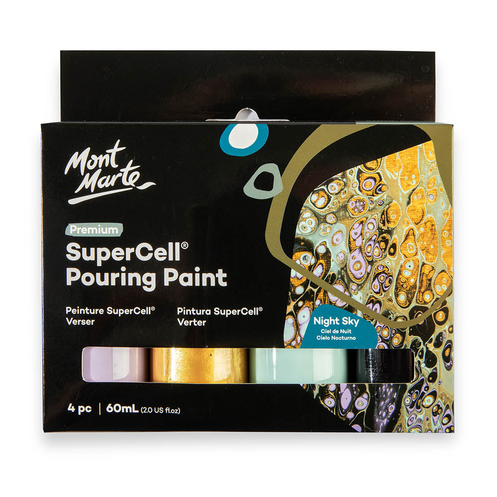 Mont Marte SuperCell® Pouring Set - Night Sky - 4x60ml in Flaschen - SETL
