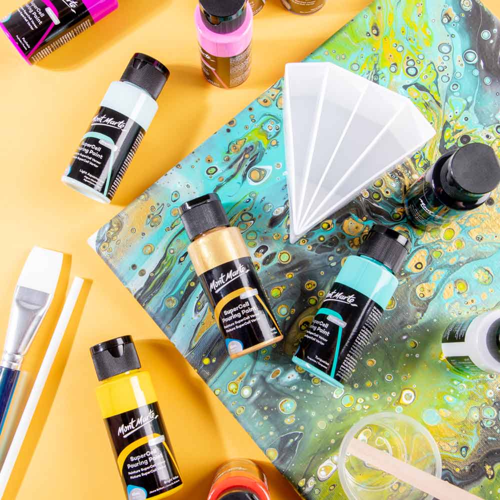 Mont Marte SuperCell Pouring Paint Kit Premium – 67-teiliges Set - SETL
