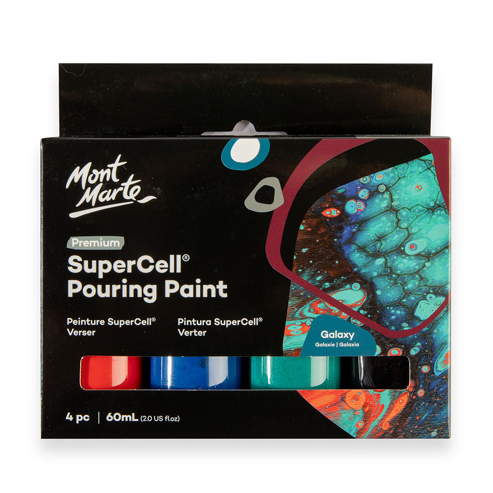 Mont Marte SuperCell® Pouring Set - Galaxy - 4x60ml in Flaschen - SETL