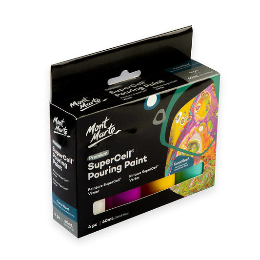 Mont Marte SuperCell® Pouring Set - Coral Reef - 4x60ml in Flaschen - SETL