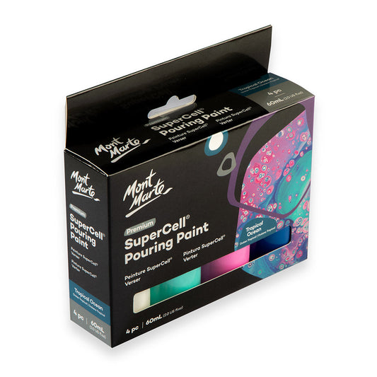 Mont Marte SuperCell® Pouring Set - Tropical Ocean - 4x60ml in Flaschen - SETL