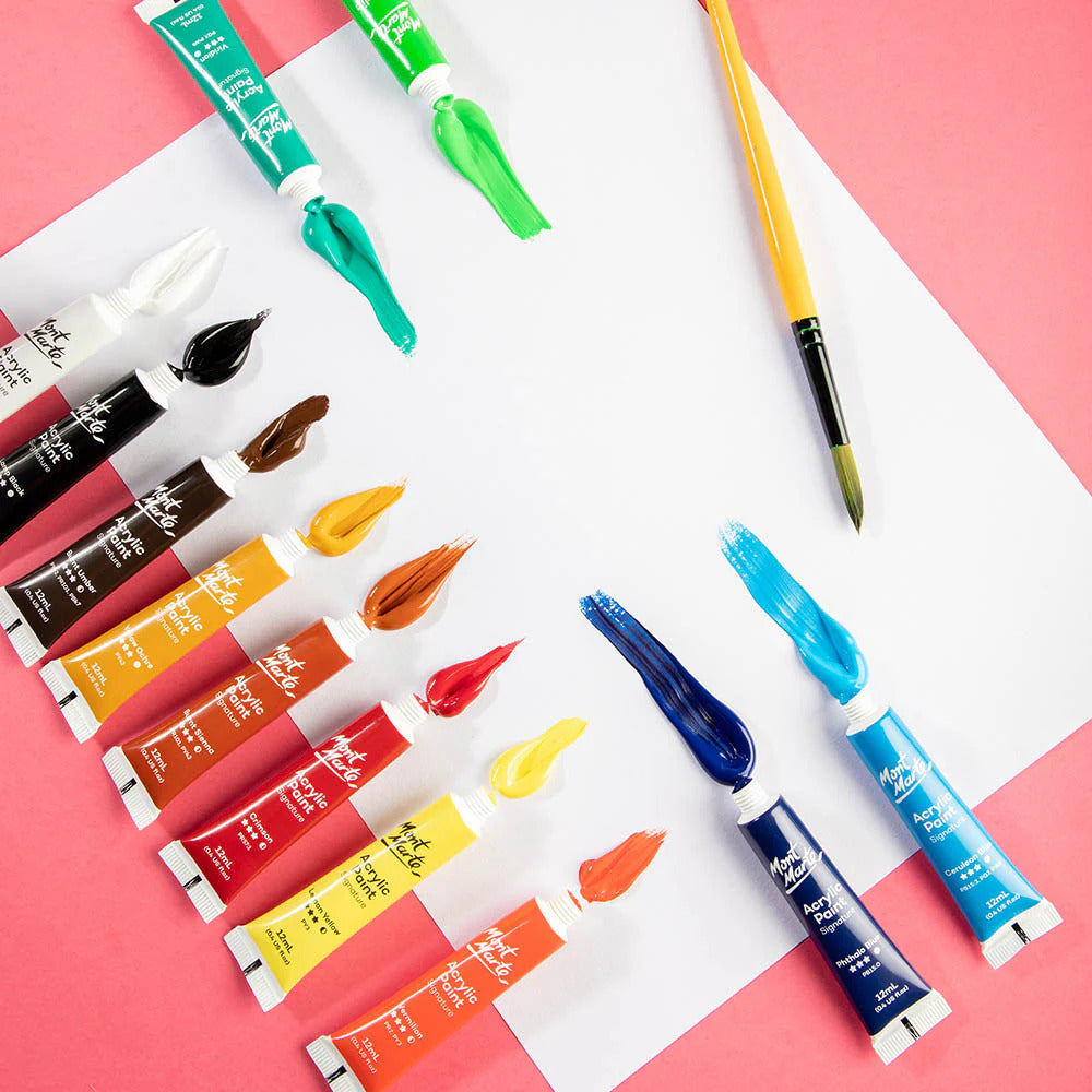 Mont Marte Signature Acrylfarben Set – 12 Farben à 12 ml - SETL