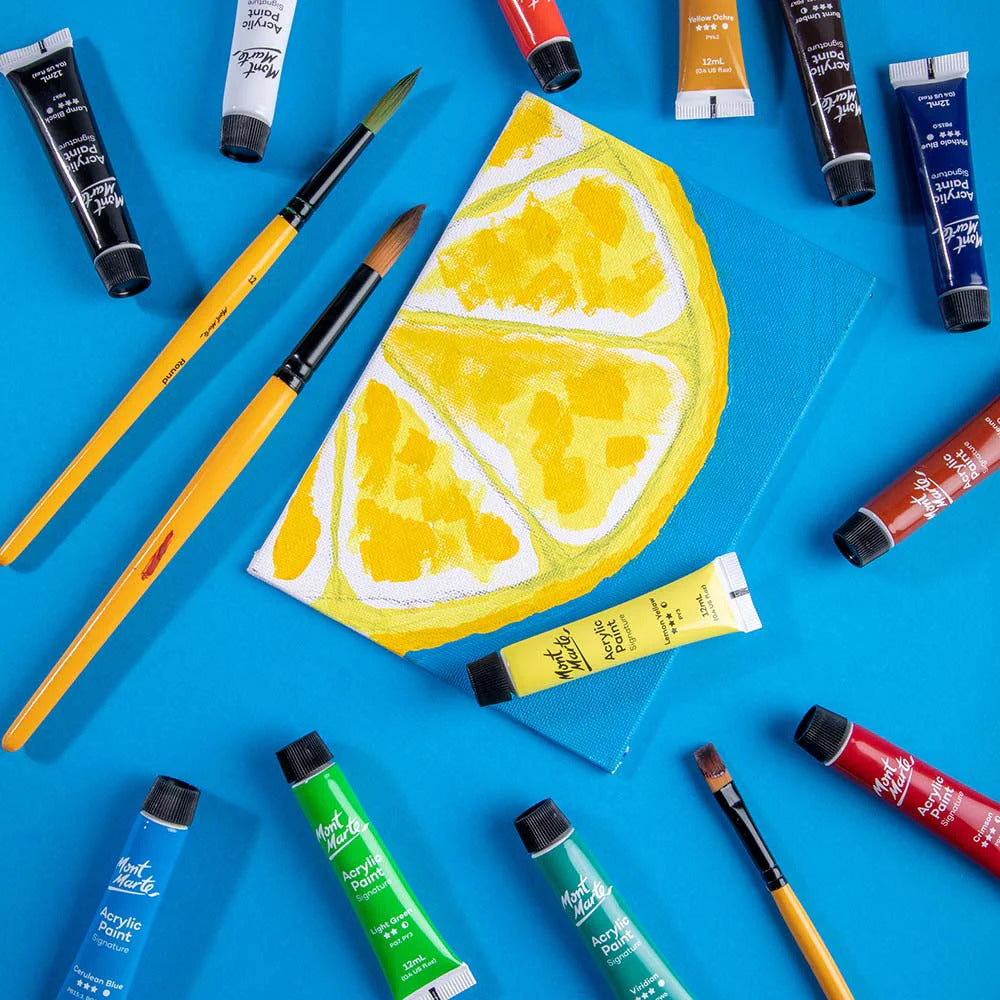 Mont Marte Signature Acrylfarben Set – 12 Farben à 12 ml - SETL