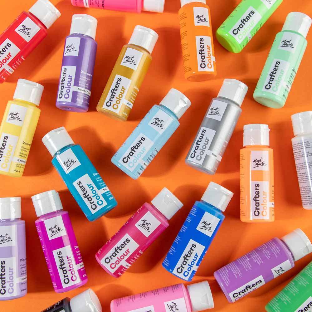 Mont Marte Acrylfarben Set 21 x 60 ml – inkl. Fluor- & Metallic-Farben - SETL