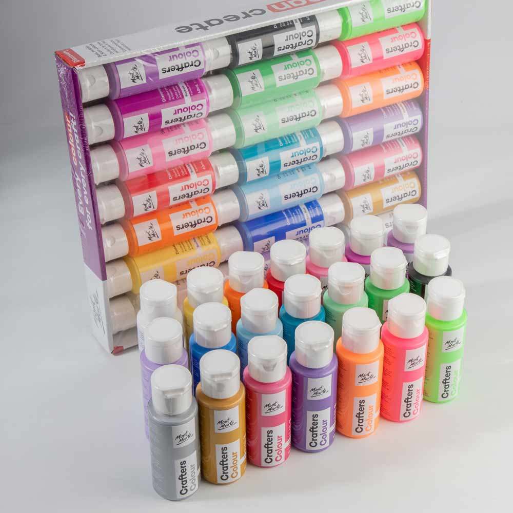 Mont Marte Acrylfarben Set 21 x 60 ml – inkl. Fluor- & Metallic-Farben - SETL