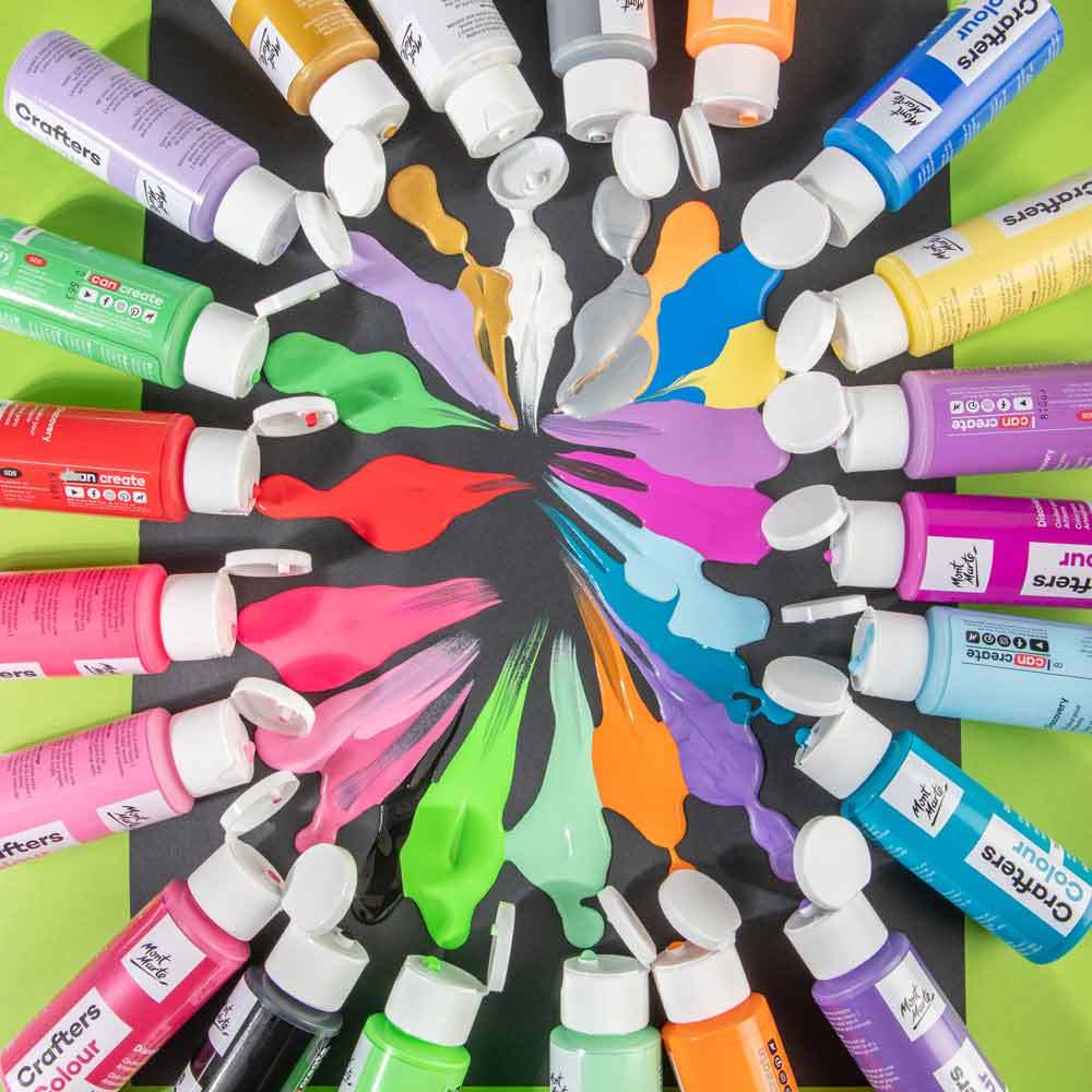Mont Marte Acrylfarben Set 21 x 60 ml – inkl. Fluor- & Metallic-Farben - SETL