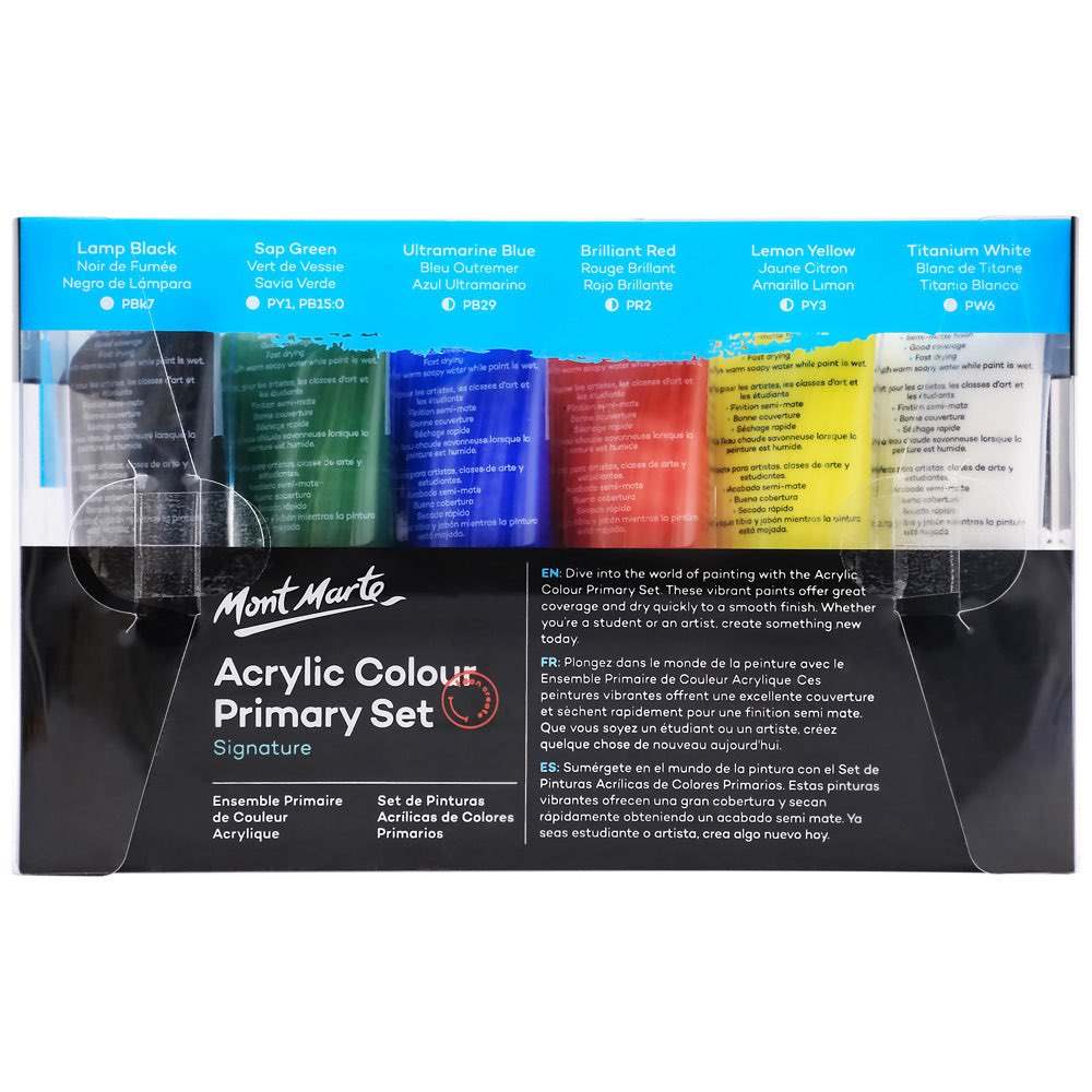 Mont Marte Signature Acrylfarben Set – 6 Farben à 50 ml - SETL