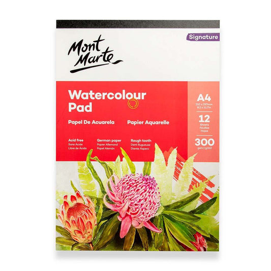 Mont Marte Aquarellblock 300 g/m² – 12 Blatt, A4 - SETL