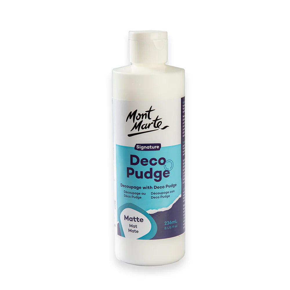 Mont Marte Deco Pudge Mattlack 236 ml – 3 in 1 Kleber, Versiegelung & Lack - SETL