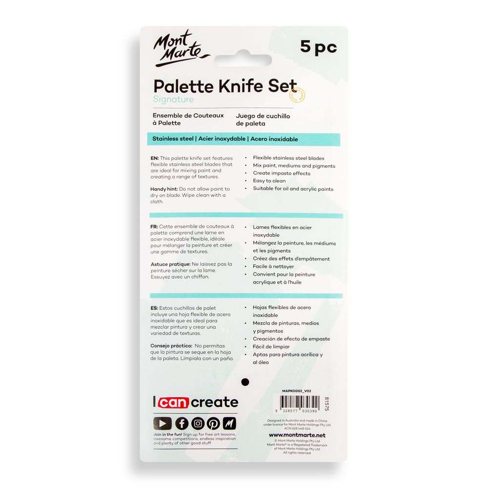 Mont Marte Malmesser Set – 5-teilig - SETL