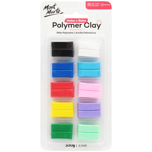 Mont Marte Polymer Clay 100 g, 10 Farben – ofenhärtende Modelliermasse - SETL