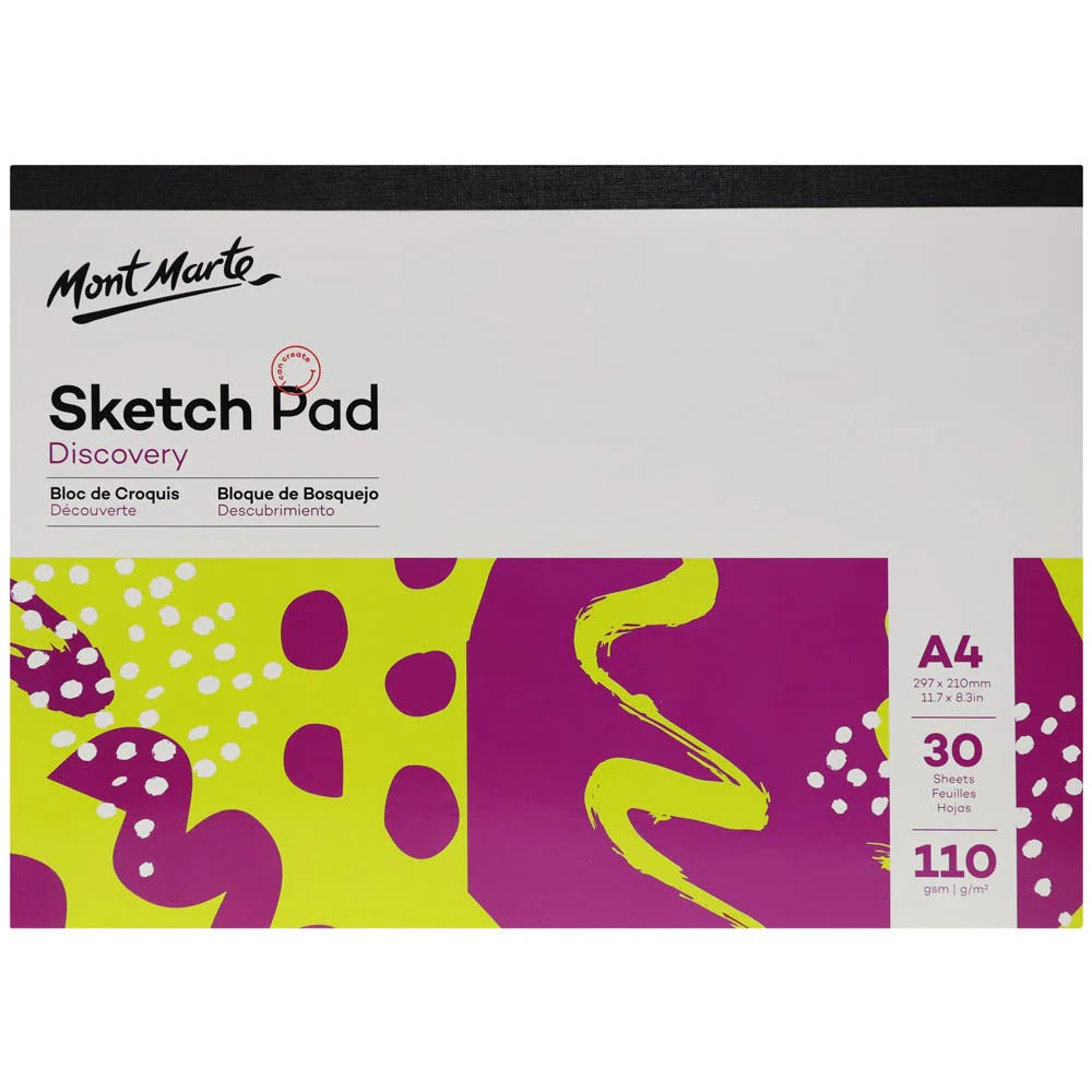 Mont Marte Skizzenblock 110 g/m² – 30 Blatt, A3/A4 - SETL