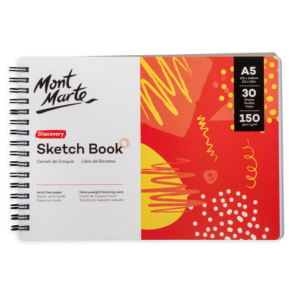 Mont Marte Skizzenbuch 150 g/m² – 30 Blatt, A4/A5 - SETL