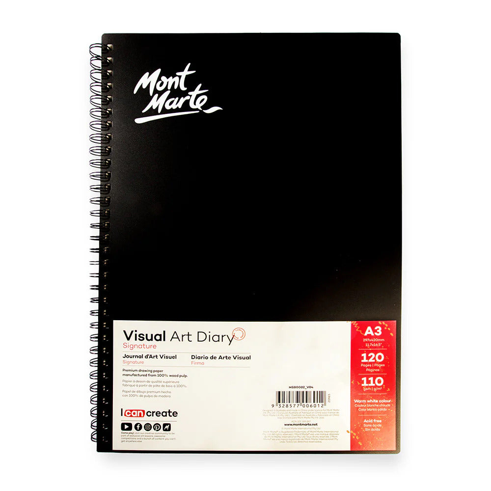 Mont Marte Visual Art Diary – 110 g/m², 120 Seiten - SETL