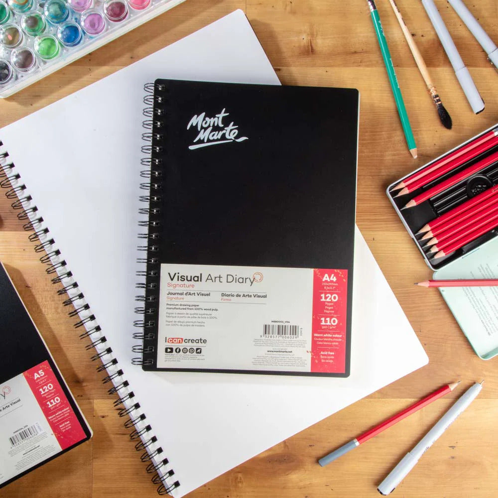 Mont Marte Visual Art Diary – 110 g/m², 120 Seiten - SETL