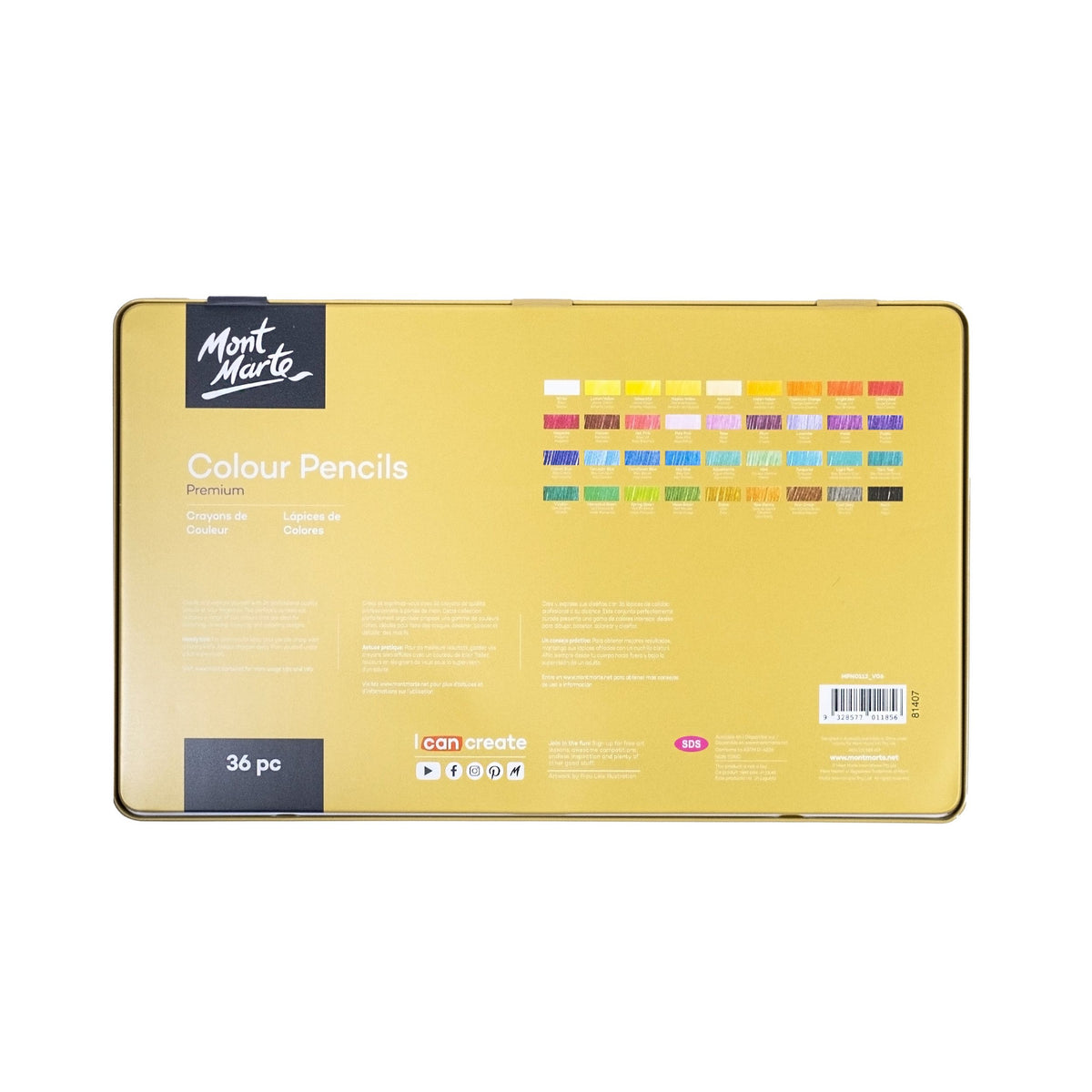 Mont Marte Premium Buntstifte Set  - 36 Farben - SETL