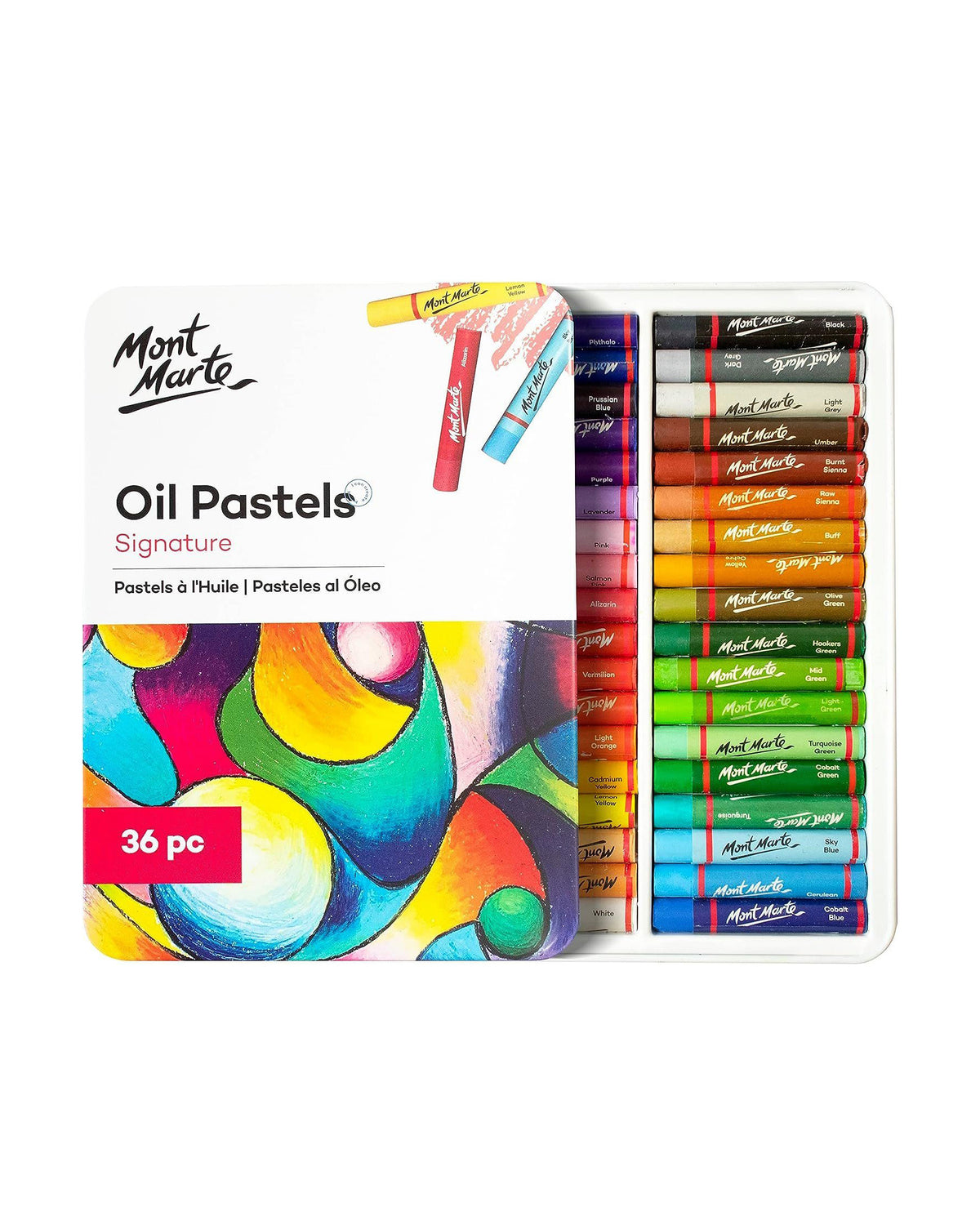 Mont Marte Ölpastellkreiden Set Signature – 36 / 48 Farben, weiche Ölkreiden - SETL