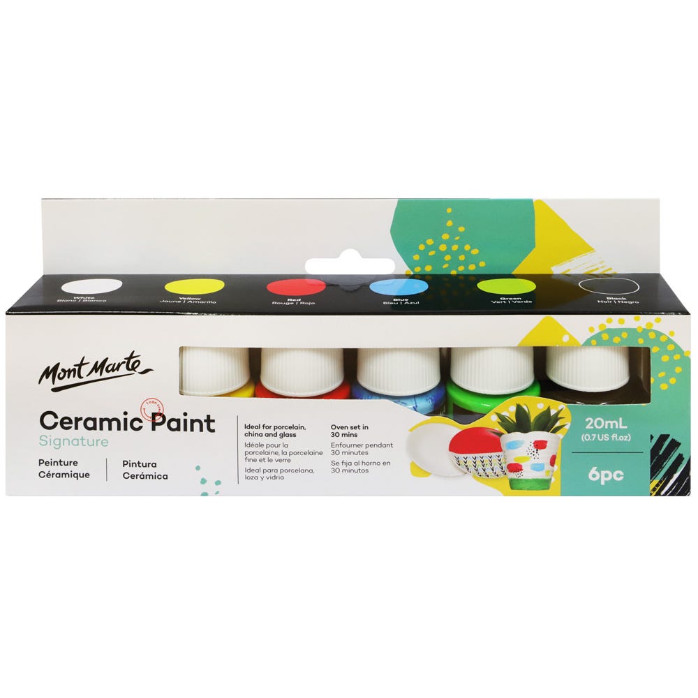 Mont Marte Keramikfarben Set - 6 / 26 Farben x 20 ml Döschen - SETL