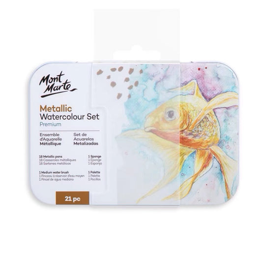 Mont Marte Metallic Aquarellfarben Set - 18 Farben - SETL