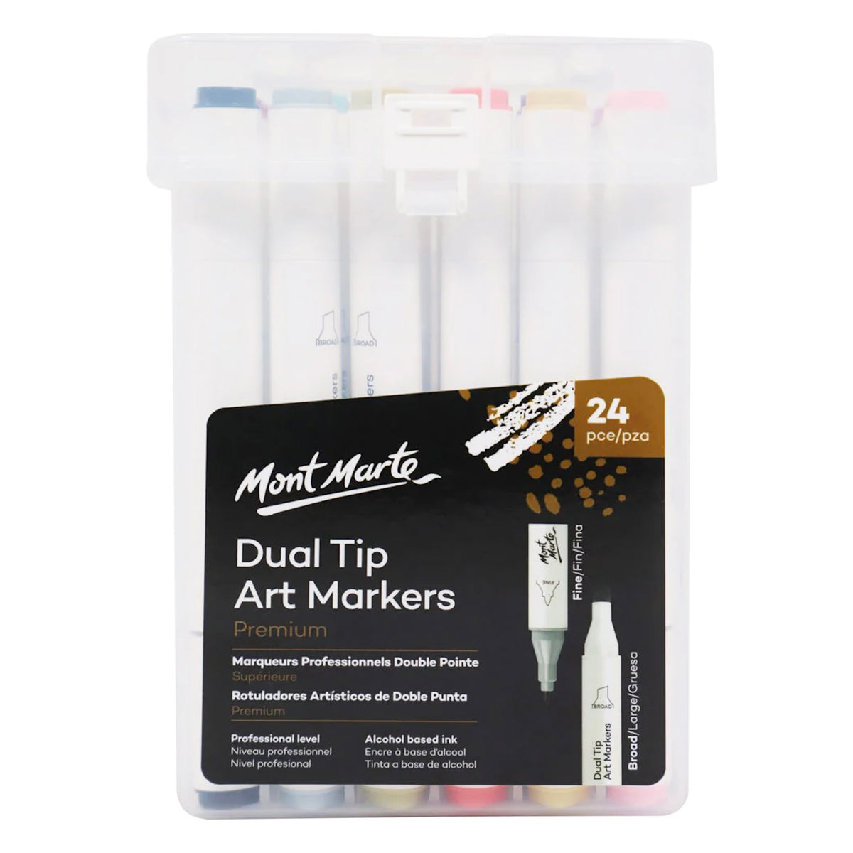 Mont Marte Premium Dual Tip Alkoholmarker – 24 Farben - SETL