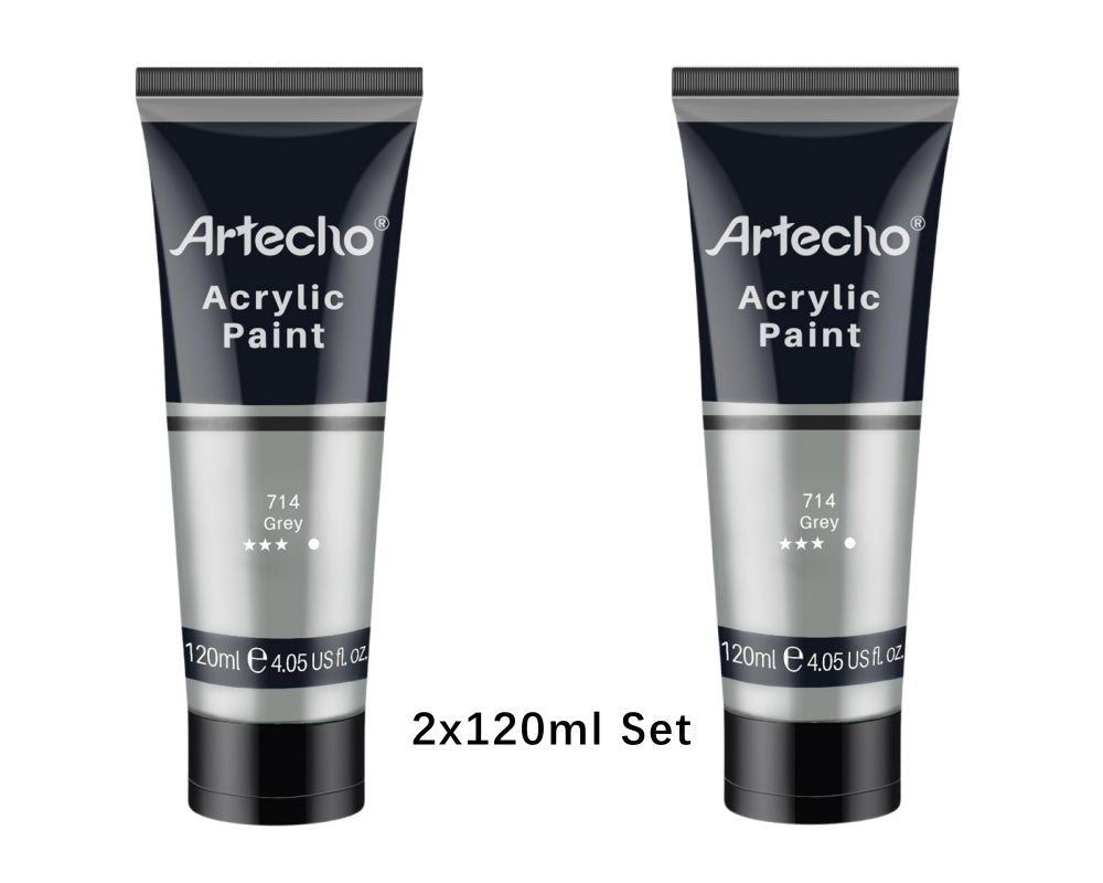 Artecho Acrylfarbe 2 x 120ml – Weiß, Schwarz, Golden, Silber & mehr Farben verfügbar - SETL