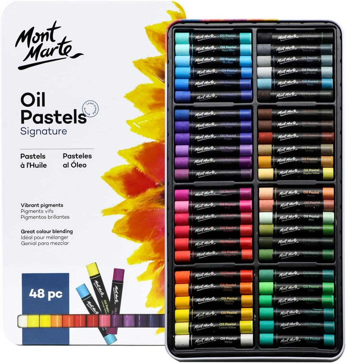 Mont Marte Ölpastellkreiden Set Signature – 36 / 48 Farben, weiche Ölkreiden - SETL