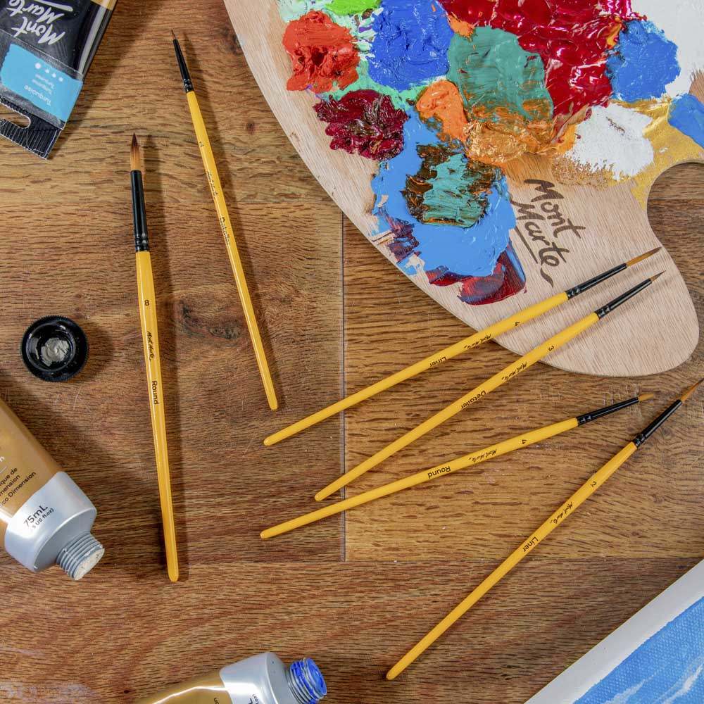 Mont Marte Acrylpinsel Set 6-teilig – Größen 1/2/3/4/4/8 - SETL